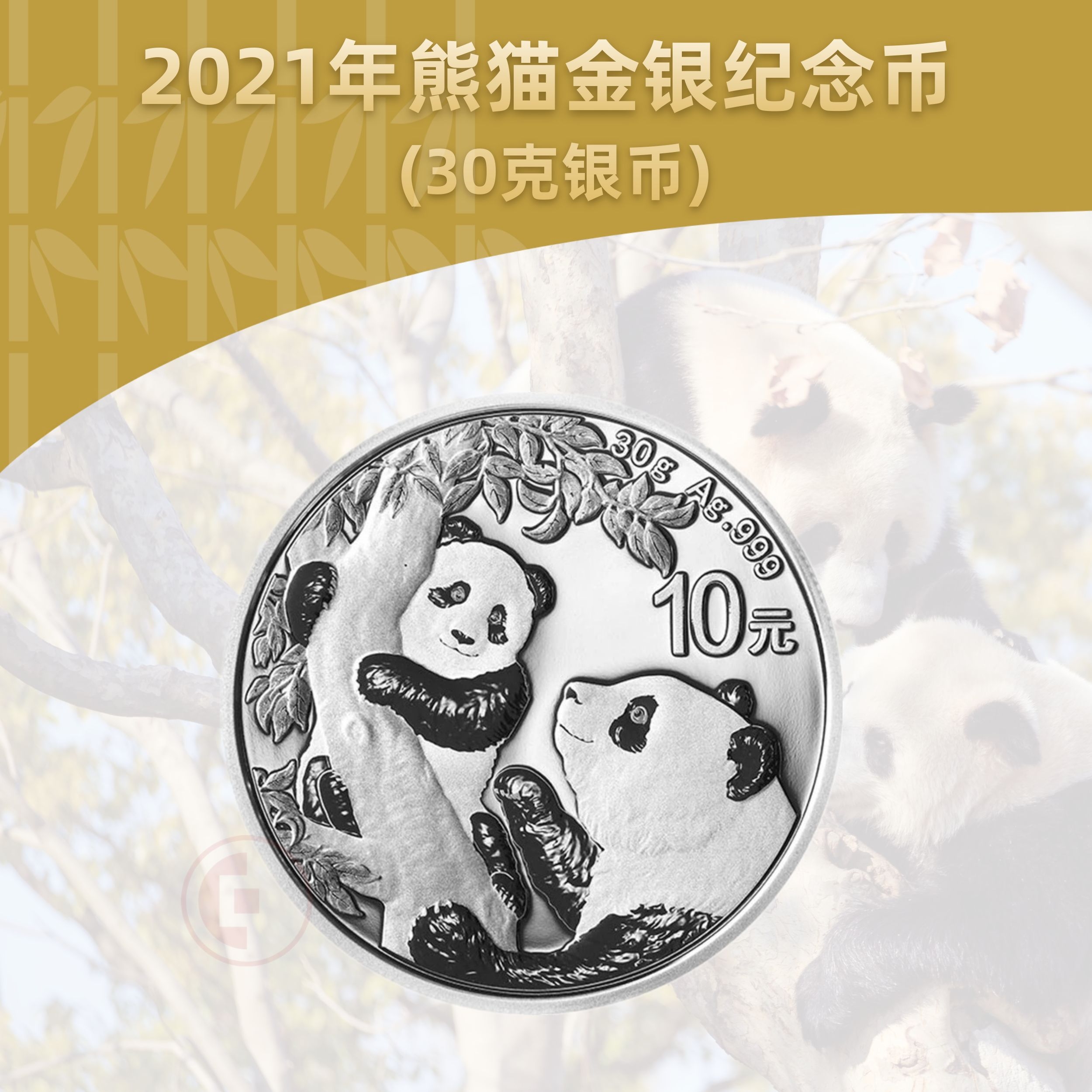 2021熊猫银币（30克银币）